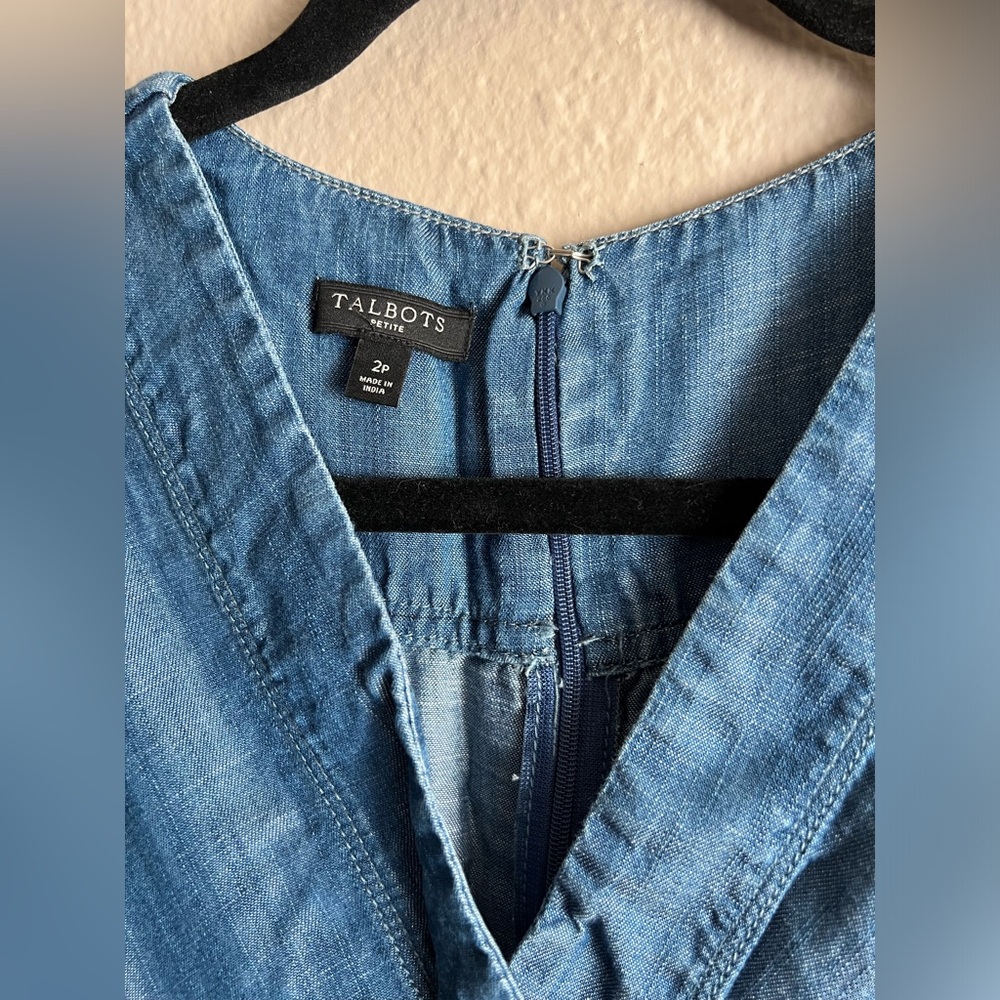 Talbots Size 2 Petite Denim Jumpsuit EUC - Picture 6 of 11